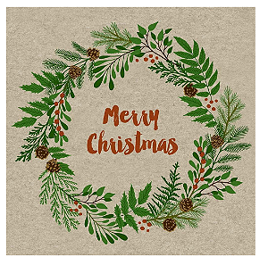 Guardanapo de Papel Estampa Natal Guirlanda Guirlanda 20 Und