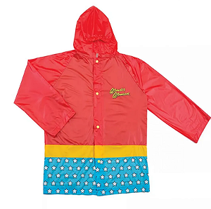 Capa de Chuva Infantil Mulher Maravilha Vermelha