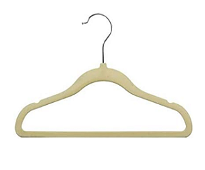 Kit 05 Cabides Aveludados Bege Cream Infantil