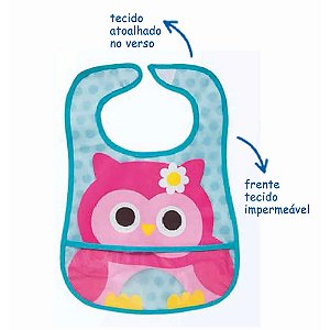 Babador Impermeável c/ Bolso Migalhas Bichinhos Buba Menina