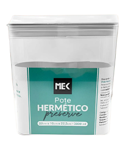 Pote com Tampa Hermécio Acrílico Preserve 3 L