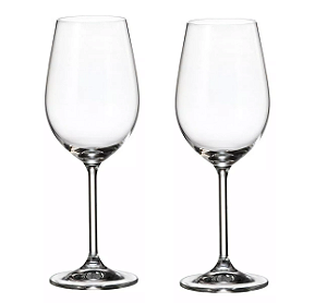 Jogo 02 Taças De Vinho Branco Sylvia 350 ml Cristal Bohemia