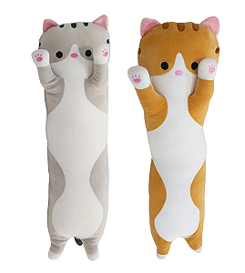 Pelúcia Almofada Travesseiro Gato Gatinho 70 cm Antialérgica