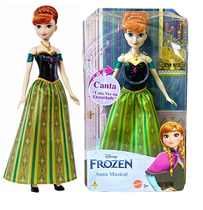 Boneca Princesa Anna com Som Música Mágica Mattel