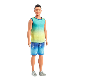 Boneco Ken Fashionista Moreno Bermuda Jenas e Regata Mattel