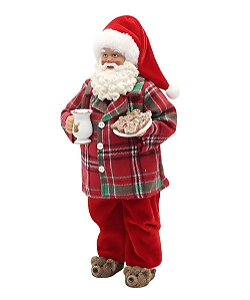 Papai Noel Temático com Pijama Xadrez Pantufa e Caneca