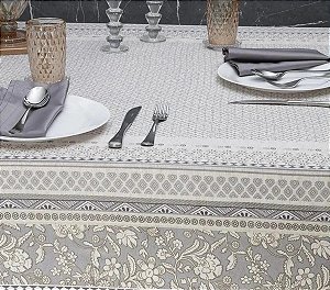 Toalha Mesa Linho Vieny 2,70 x 1,58 m Limpa Fácil Kacyumara