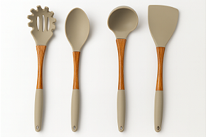 Kit Talheres Cozinha Utensílios Silicone Cinza  James F.