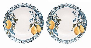 Prato Fundo Siciliano 20,5 cm Cerâmica Oxford - Kit 02 Unid