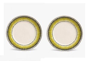 Prato Raso Jantar Tie Dye Cerâmica 26 cm Oxford - 02 Unid