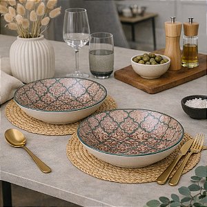 Prato Fundo Bowl  Linem Cerâmica Oxford - Kit 02 Unid