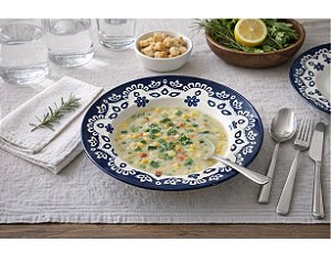 Prato Fundo Cerâmica Energy Oxford - Kit 02 Peças