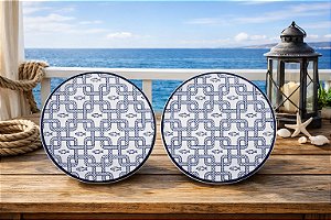 Prato Sobremesa  20 cm Náutico Cerâmica  Oxford Kit 02 Unid.