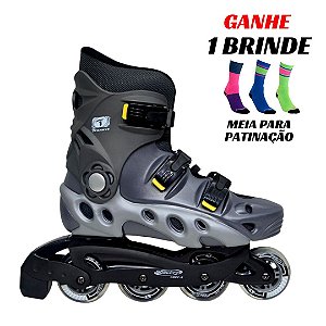 PATINS SPECTRO INLINE INICIANTE CINZA - TRAXART
