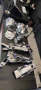 KIT TAMPAS DO MOTOR BACALHAU PEITO PARA 160 CROMADO BASE DE TROCA (atenção leia a desrição)