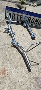 KIT PEDAL E CAVELETE CROMADO TITAN FAN START 160/150/125
