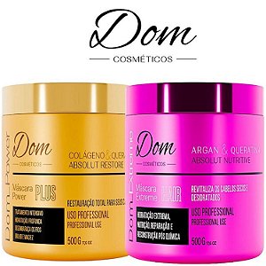 Kit Máscaras Extreme Nutrição e Power Plus Hidratação 500g