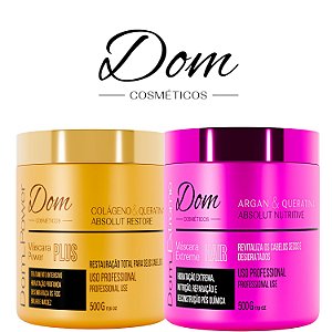 Kit Máscara Nutrição Dom Extreme e Máscara Restore Power Plus