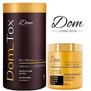 Kit Btox Dom Tox e Máscara Power Restauração Absolut 500g