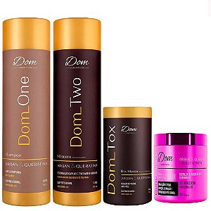 Kit Escova Progressiva Dom Two + Btox Dom Tox e Máscara Nutritive