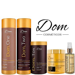 Kit Progressiva Dom Two e Btox Dom Tox + Máscara + Oil Argan