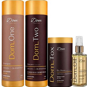 Kit Progressiva Dom Two e Btox Dom Tox + Oil Argan 60 ml