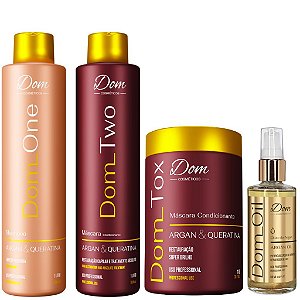 Kit Progressiva Dom Two e Btox Dom Tox + Oil Argan 60 ml
