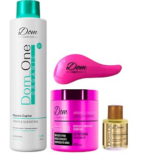 Progressiva Dom One Organic 1L e Máscara Nutrição 500g