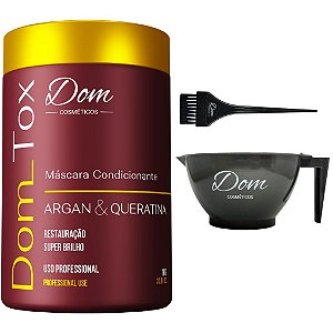 Btox Capilar Reduz Volume Dom Tox Profissional Cumbuca Pincel