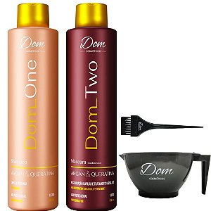 Progressiva Dom Two Profissional Kit Cumbuca Pincel