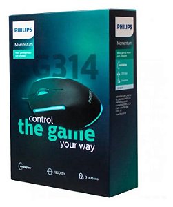 Mouse Gamer Philips Original Com Fio 3 Botões - G314 / Spk931