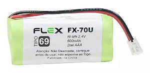 Bateria Para Telefone Sem Fio 2,4v 600mah Aaa Flex Fx-70u