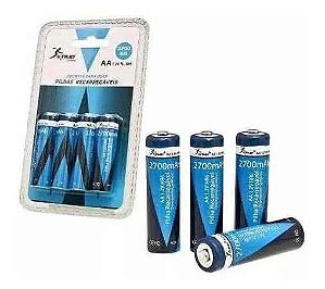 4 Pilhas Recarregável 2700 Mah Aa Knup 1,2v Blister Lacrado