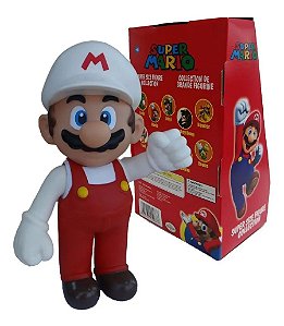 Boneco Mario Fire Branco 23cm Action Figure Original Super Mario