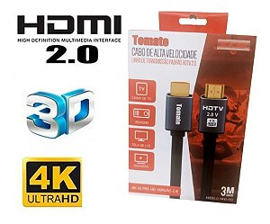 Cabo Hdmi Tomate 3 Metros Excelente Qualidade !