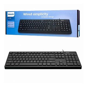 Teclado Com Fio Usb Teclas Silenciosas Plug And Play Philips