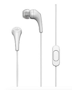 Fone de Ouvido Motorola Original Estereo Earbuds 2 com Microfone Sh006 Branco