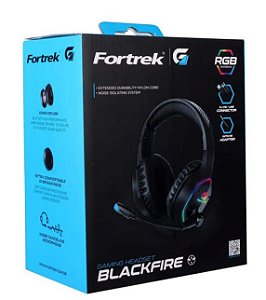 Headset Gamer Rgb Blackfire Preto - Fortrek