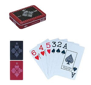 Jogo De Baralho Na Lata Com 2 Unidades 54 Cartas Cada