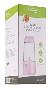 Mini Liquidificador Portatil Recarregavel Usb 5v 4 Lâminas