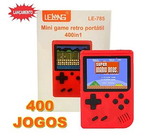 Mini Vídeo Game Portátil de Mão 400 Jogos Retro Clássico Controle 2 Jo