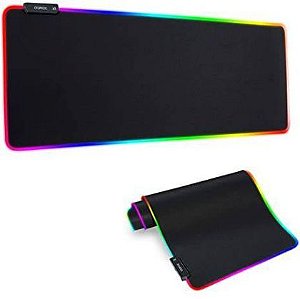 Mouse Pad Preto Liso Com Led RGB Knup 80CM*30CM KP-S011/PRETO