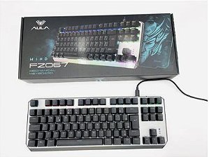 Teclado Gamer Mecânico c/fio LED RGB Metalizado AULA F2067