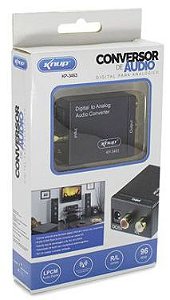 Conversor Audio Optico Digital Fibra/coaxial P/ Rca Analogico Knup kp-3463