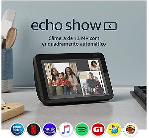 Echo Show 8 Smart Display HD de 8" com Alexa e câmera de 13 MP - Cor Preta