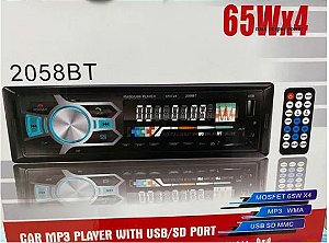 Rádio Bluetooth Fm Carro Mp3 Pen Automotivo Usb Sd Aux