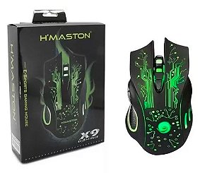 Mouse Gamer 6 Botões X9 com Fio Ergonômico 2400 Dpi
