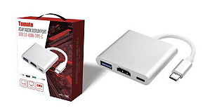 Adaptador Usb 3.1-c Multiporta Com Usb Hdmi 4K E TYPE C Tomate MTC-7106