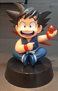 Mini estatua Son Goku sentado Dragon Ball Saga Azul