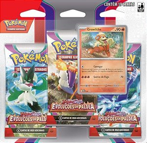 Triple Pack Pokémon Growlithe Escarlate E Violeta 2 Evolução Em Paldea